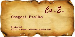 Csegezi Etelka névjegykártya